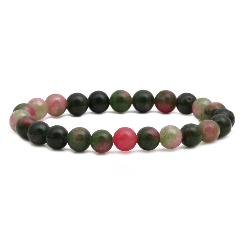 Fashion 8mm Beaded Natural Stone Bracelet Color Mixed Color Elastic String Beaded Bracelet display picture 19