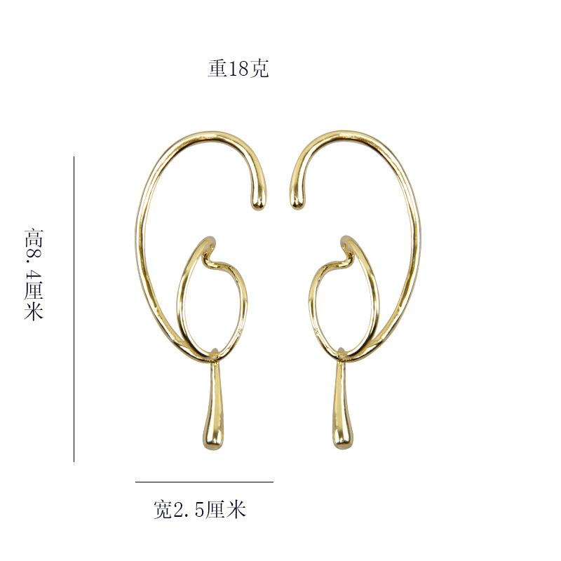 Geometric Exaggerated Ear Bone Clip Personality Ear Hanging Ear Jewelry New Wave Ear Clip Without Pierced Wholesale Nihaojewelry display picture 5