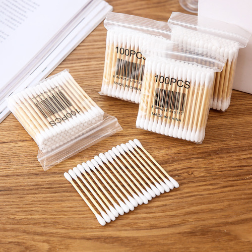 Disposable cotton swabs, double-ended wooden sticks, cotton swabs, sanitary swabs, beauty sticks, makeup ear removal, makeup removal, cleaning cotton swabs