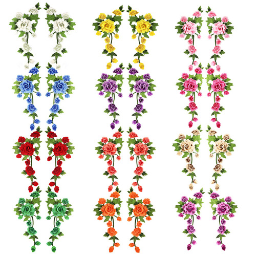 Embroidered fabric stickers peony color pairs of flowers hollow stage costume accessories water-soluble embroidery lace hand-sewn corsage appliqué embroidery