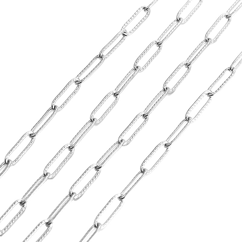 Real Gold Plating Design Simple Style Style 1 Roll 1*4*12mm 304 Stainless Steel Solid Color Chain