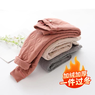 冬季款男童女童保暖裤加绒加厚打底裤内穿棉裤中小童热能裤自发热