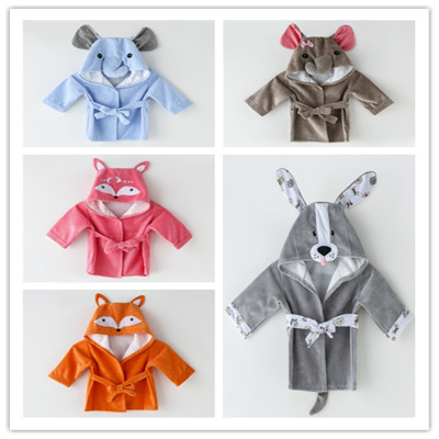 Cross border Bamboo fiber children Bathrobe Cartoon modelling Hooded Brushed baby cloak baby Bath towel On behalf of