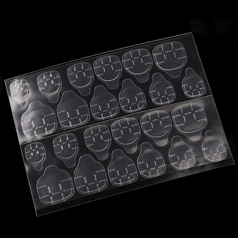 Dedo de belleza de uñas 24 cápsulas impresión offset blanca invisibles super pegajosas gel de uñas transparentes dos lados desgaste gel de uñas