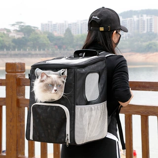 便携可折叠宠物双肩背包旅行外出狗狗猫咪大号透气宠物包可定logo