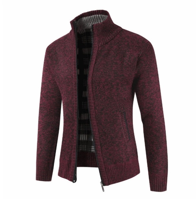 2020 Comercio exterior transfronterizo Otoño e Invierno nuevos hombres de cuello alto cardigan suéter con cremallera suéter de abrigo de manga larga Hombre moda masculina