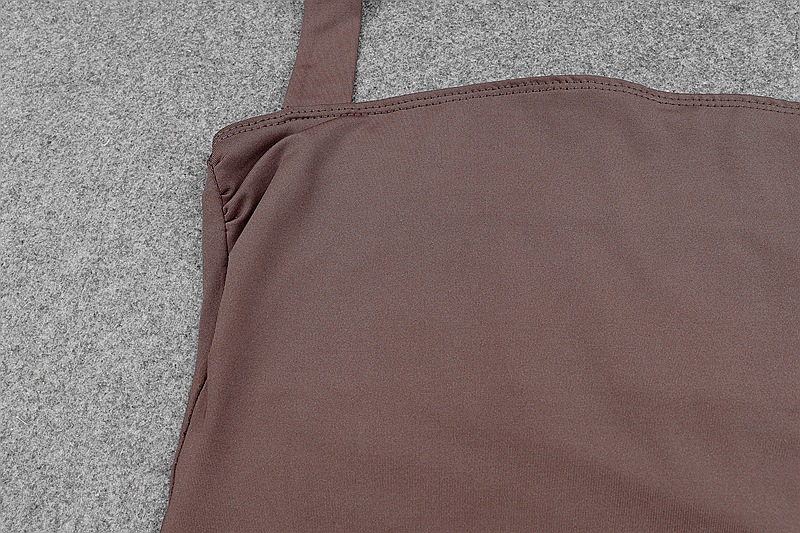 Slim Solid Color Sleeveless Hanging Neck Backless Dress NSBJD111629