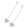 Long universal earrings heart-shaped heart shaped from pearl, simple and elegant design, diamond encrusted