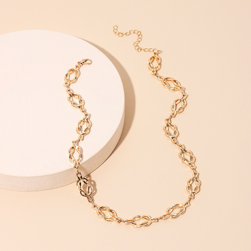 25g Weight Necklace Classification Wedding, Travel Occasion Women'S Gender Gold, Silver Color Simple New  Knot Necklace 7