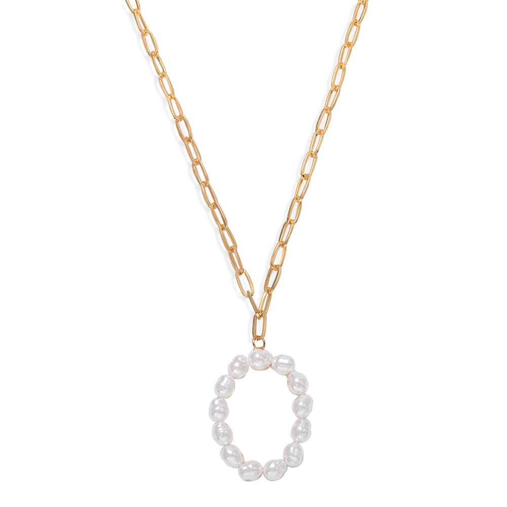 Simple Lettre Perle Long Collier Étoile Sauvage Blanc Rue Accessoires De Tir En Gros Nihaojewelry display picture 3