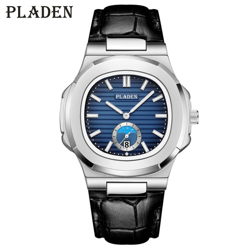 PLADEN brand watch classic men's high-end fashion business stainless steel waterproof quartz watch