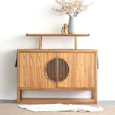 玄关柜鞋柜一体客厅隔断柜玄关置物架民宿禅意储物边柜新中式实木