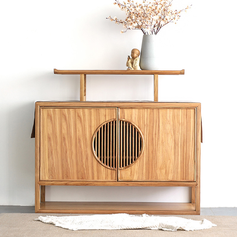 玄关柜鞋柜一体客厅隔断柜玄关置物架民宿禅意储物边柜新中式实木