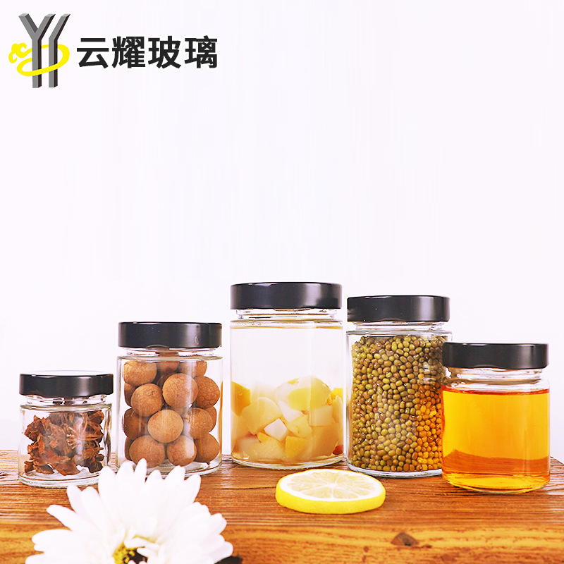 厂家批发蜂蜜玻璃瓶密封果酱酱菜瓶梨膏罐头瓶储物罐杂粮收纳罐