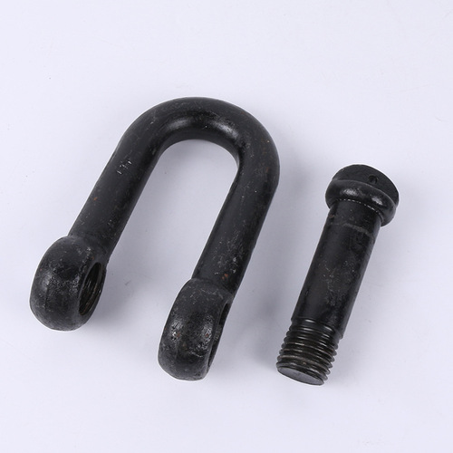 Heavy-duty tonnage large opening shackles, transport ship heavy-duty shackles, D-type shackles black lifting U-shaped connection links