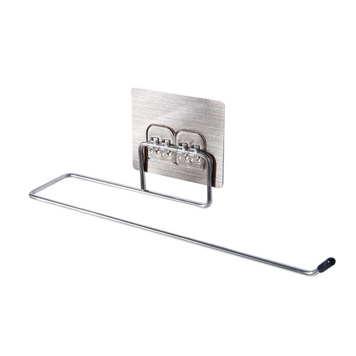Bathroom storage towel rack bathroom kitchen stainless steel punch-free rag cling film wall hanging toilet rack