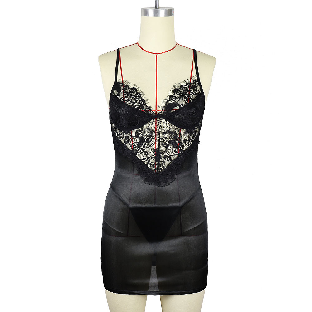 black sexy hollow oily cloth silky tight bodysuit NSYO8678