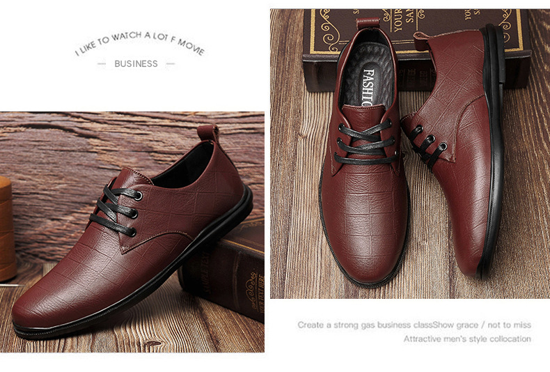 Herren Leder Freizeitschuhe Mit Prägung Arbeitsschuhe Aus Leder_voghion.com