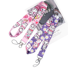 Cartoon Cat Phone Lanyard Multicolor Edition ID Card USB Phone Tag Lanyard Keychain Lanyard