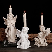 北欧家居装饰品摆件树脂工艺丘比特可爱天使烛台蜡烛架婚庆装饰