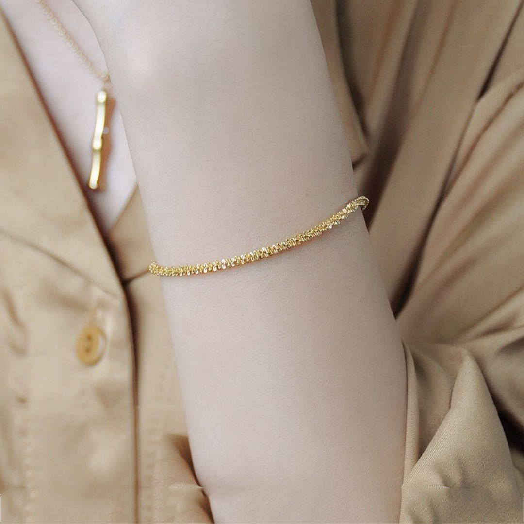 15g Weight 18K Gold Plated Plating Material Simple Style Geometric Titanium Steel Plating Bracelets