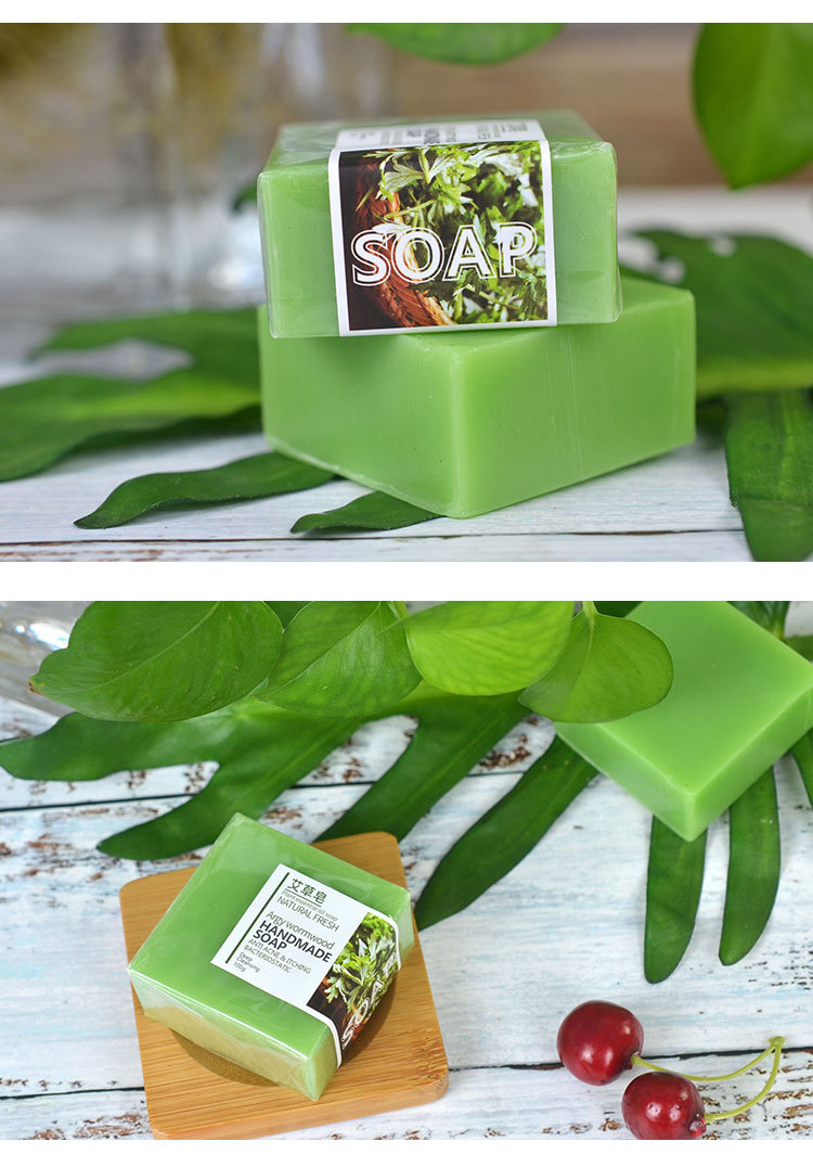 Natural Wormwood Essential Oil Handmade Soap, Face and Bath Bar for Daily Wellness Care, Mite-Control Formula for detail image