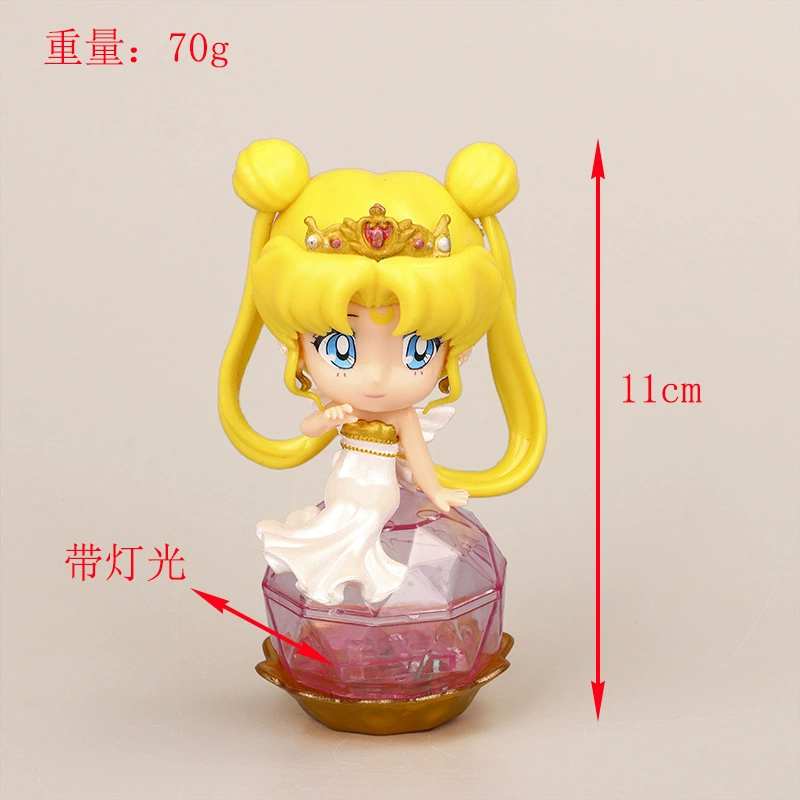 Мини-фигурка (Sailor Moon) с LED-подсветкой, подставка «камень», лёгкая — 91 г