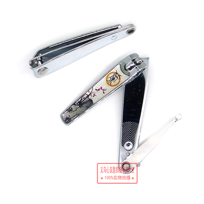 中国风梅兰竹菊胶面指甲钳 恒劲达0818大号平口滴胶指甲钳剪批发详情图7