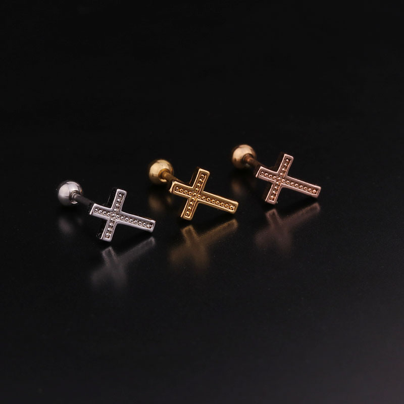 Ear Cartilage Rings & Studs Lady Geometric 316 Stainless Steel  Copper Inlaid Zircon display picture 5