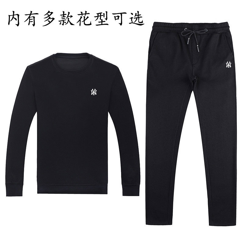 秋季长袖卫衣男新款韩版修身印花男士T恤青年圆领两件套男式卫衣