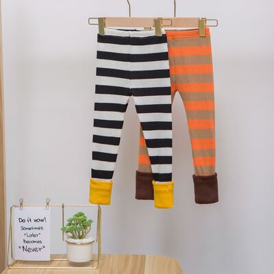 2020 Autumn Children's clothing new pattern girl Autumn stripe Western style Versatile Elastic force Leggings trousers Boy pants Female baby