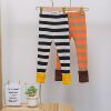 2020 Autumn Children's clothing new pattern girl Autumn stripe Western style Versatile Elastic force Leggings trousers Boy pants Female baby