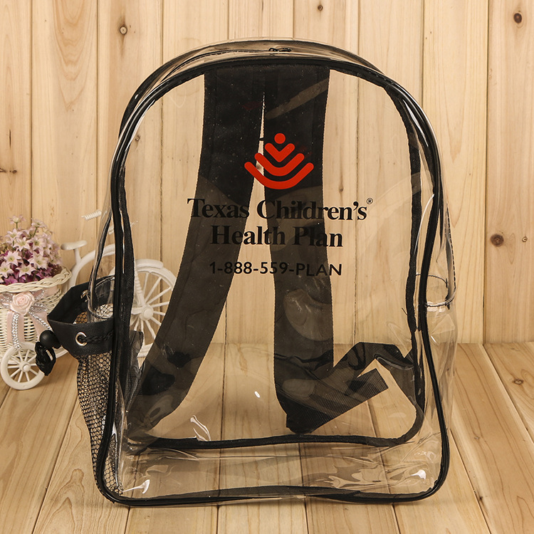 厂家直销透明双肩包 PVC背包透明防水PVC校园书包背包新款可印刷