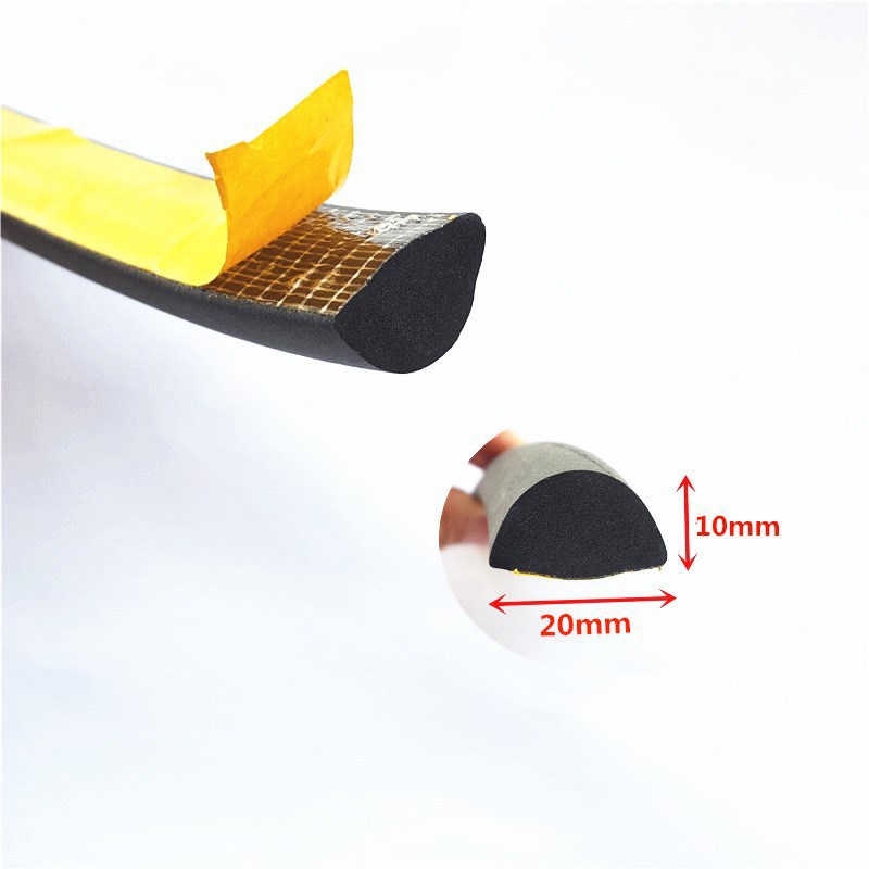 1512mm半圆型扁条D型实心密封条隔音防撞自粘三元乙丙橡胶发泡条