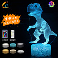 跨境专配恐龙系列3D小夜灯led遥控七彩触摸创意礼品灯床头灯台灯