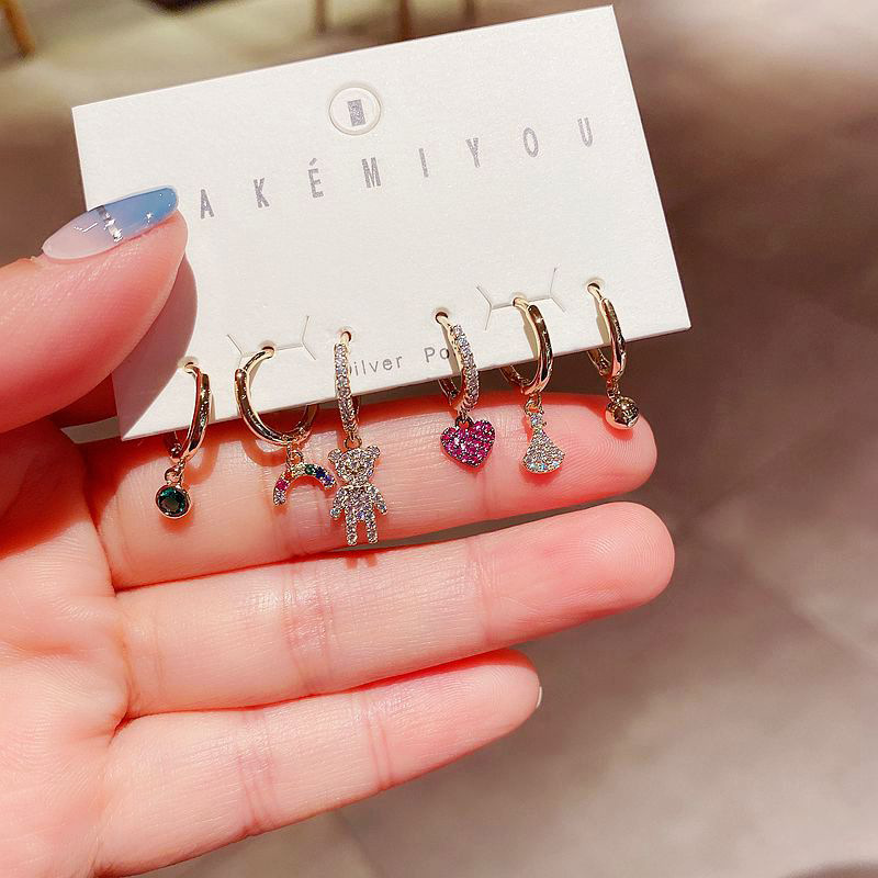 Yakemiyou Cœur Le Cuivre Zircon Des Boucles D'oreilles En Masse display picture 6