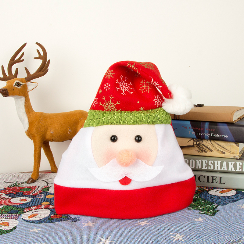 圣诞帽 成人绒布卡通可爱装饰圣诞帽 节日派对聚会装扮圣诞节装扮