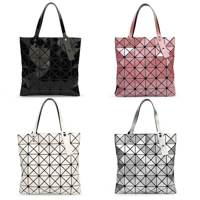 PU matte diamond shaped foldable geometric diamond grid single shoulder handbag in Japan_voghion.com