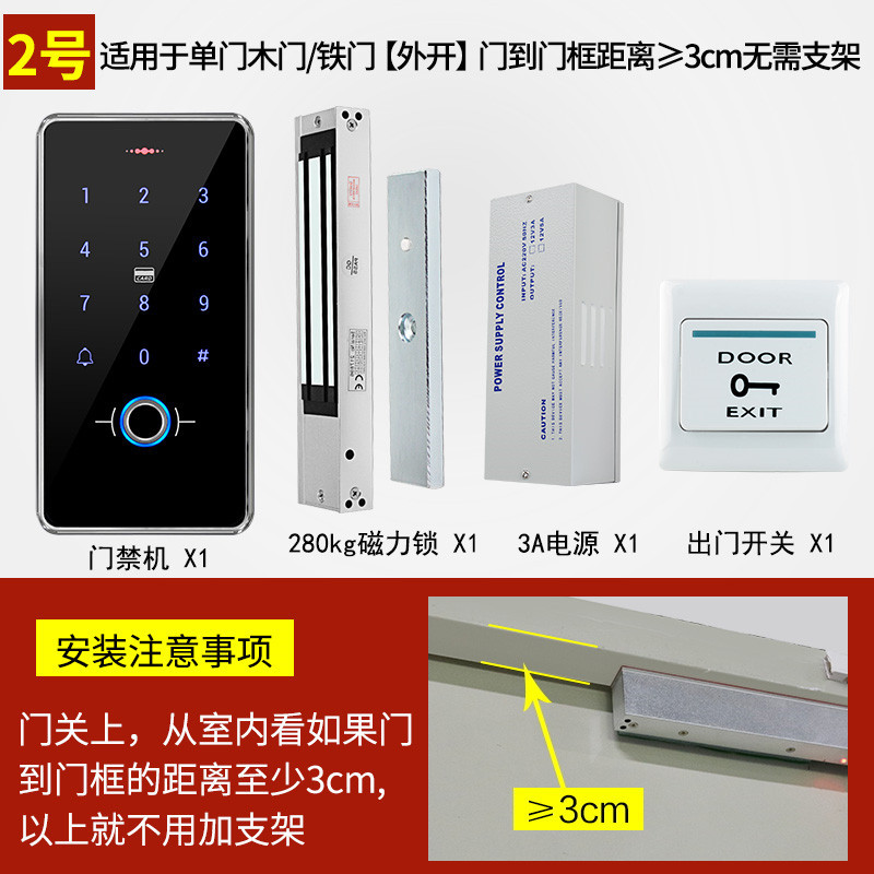 No. 2 single open wooden door iron door (open outside door)
