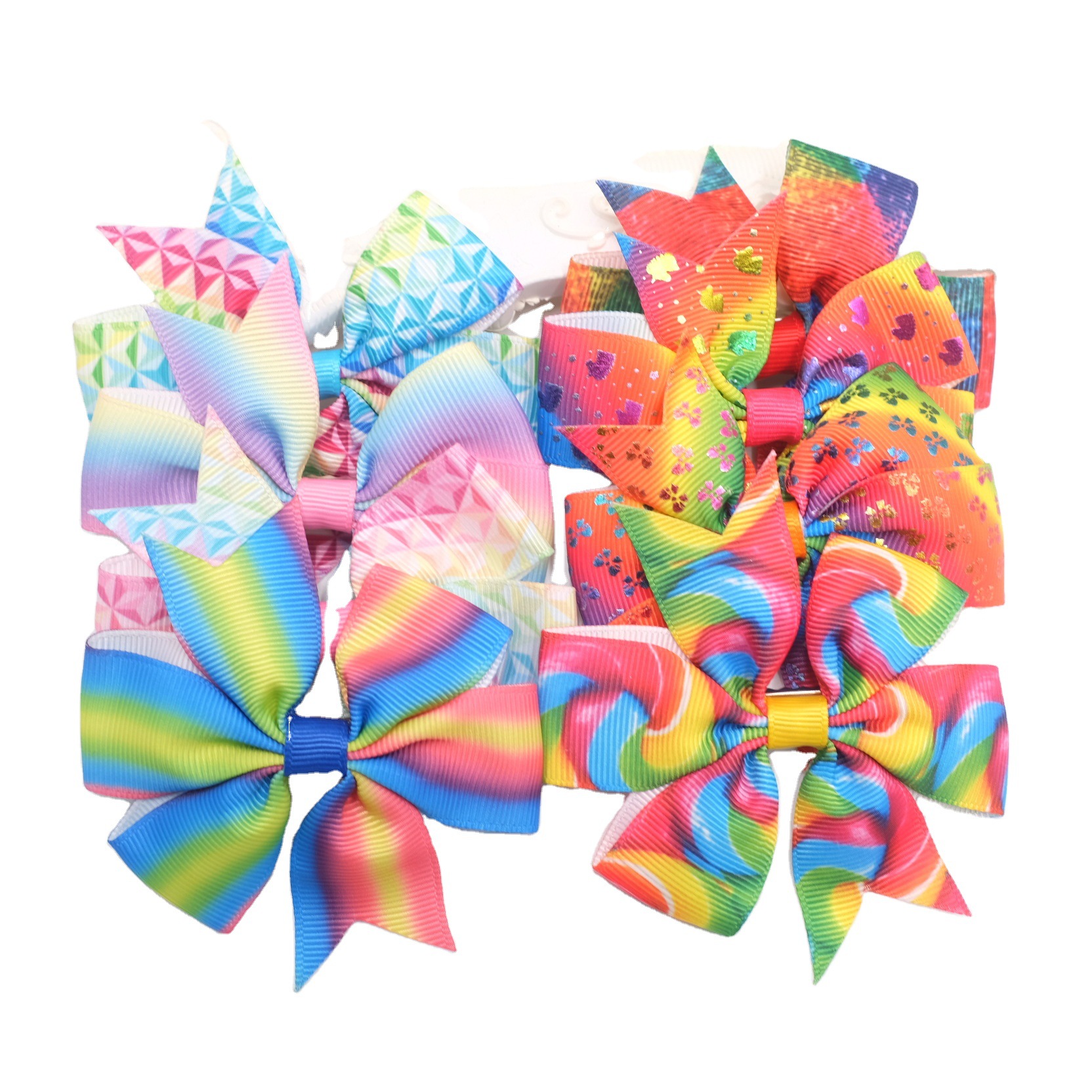 Rainbow children's hairgrip with bow