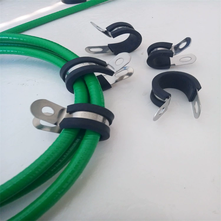 EPDM bonded snake skin hose clamp R-type with gasket metal clip non-slip wear-resistant