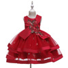 Brand children's small princess costume sleevless, flower girl dress, nail sequins, Amazon