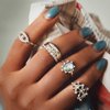 European and American diamonds 8 -character rings Beach wind king avatars star Moon multi -piece set rings