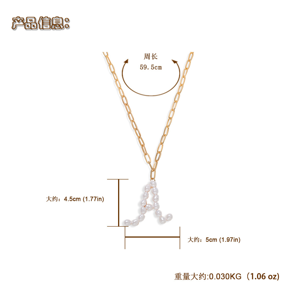 Simple Letter Pearl Long Necklace Star Wild White Street Shooting Accessories Wholesale Nihaojewelry display picture 19