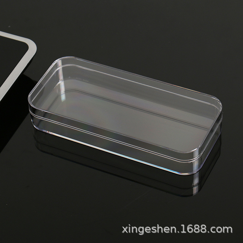 Rectangular transparent plastic accessory