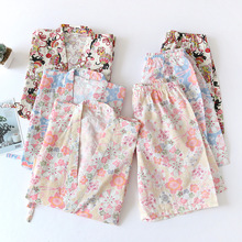 睡衣女夏季棉短袖和服日系式两件套装薄款可爱清新甜美家居服