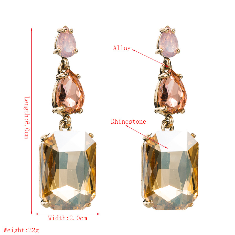 Fashion Geometric Diamond Alloy Artificial Gemstones Earrings display picture 1