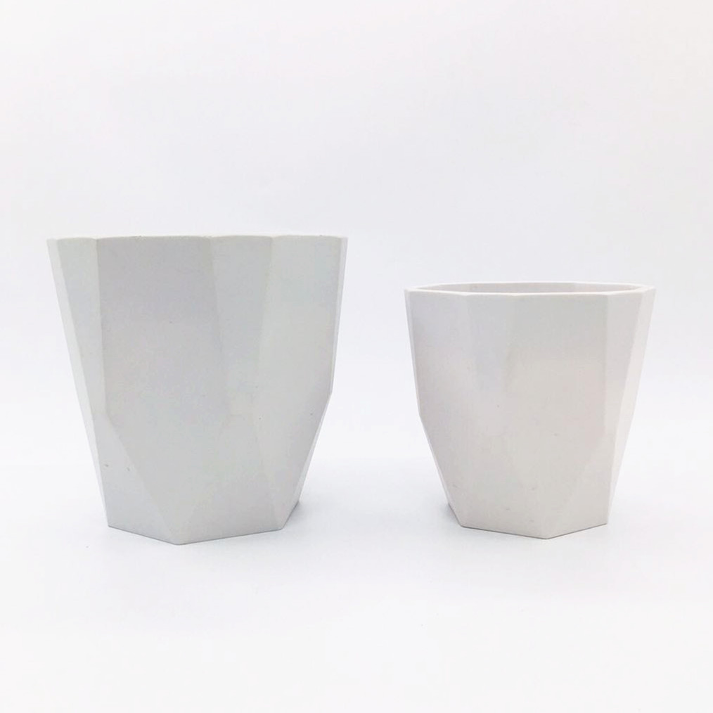 Factory direct sales of macaron-colored rhombic flowerpots, simple Nordic-style plastic imitation porcelain succulent plant flowerpots detail image 1