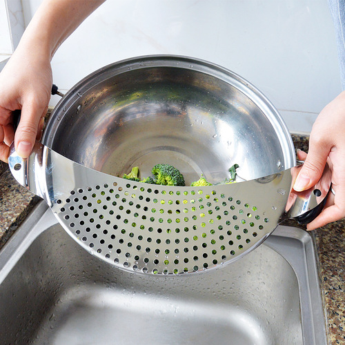 Stainless steel water filter, vegetable strainer, crescent-shaped pot edge filter, residue filter, strainer plate