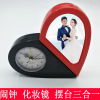 Hot -printed consumables alarm clock makeup mirror Putting three -in -one can be printed with heart -shaped heart -shaped stroke DIY personality custom gift